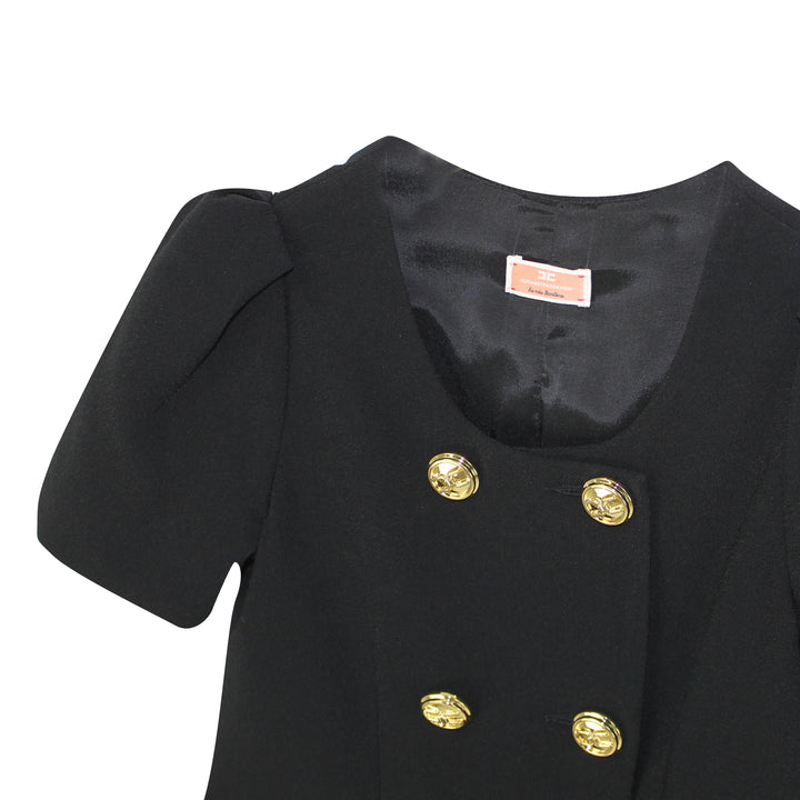 ViaMonte Shop | Elisabetta Franchi La Mia Bambina abito doppiopetto bambina nero in crepe