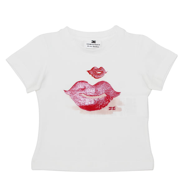 ViaMonte Shop | Elisabetta Franchi La Mia Bambina t-shirt baby girl avorio in jersey di cotone
