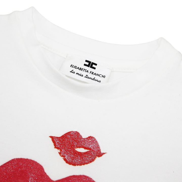 ViaMonte Shop | Elisabetta Franchi La Mia Bambina t-shirt baby girl avorio in jersey di cotone
