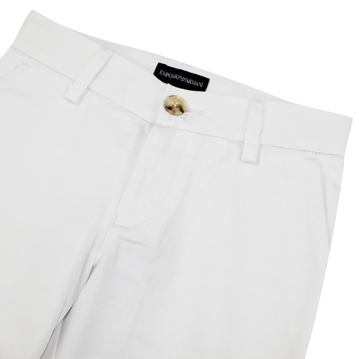 ViaMonte Shop | Emporio Armani pantalone teen bianco in cotone