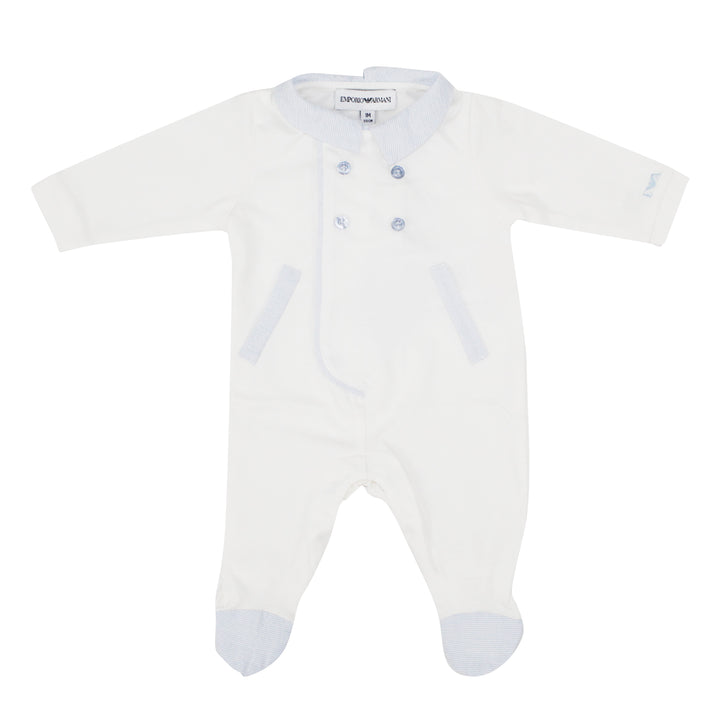ViaMonte Shop | Emporio Armani tutina baby boy bianca in cotone