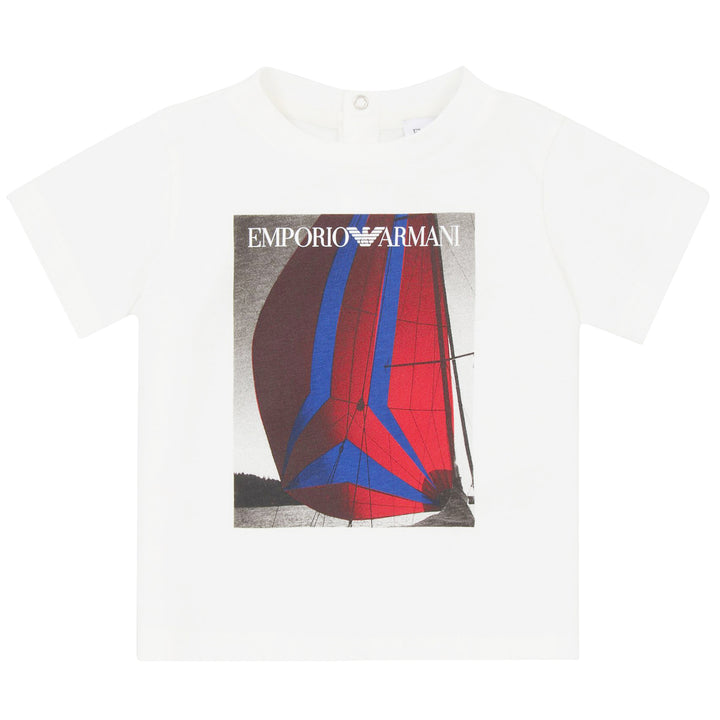 ViaMonte Shop | Emporio Armani t-shirt baby boy bianca in jersey di cotone