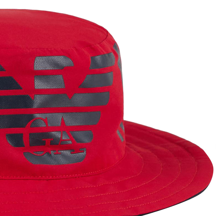 ViaMonte Shop | Emporio Armani cappello bucket baby boy rosso in tessuto tecnico