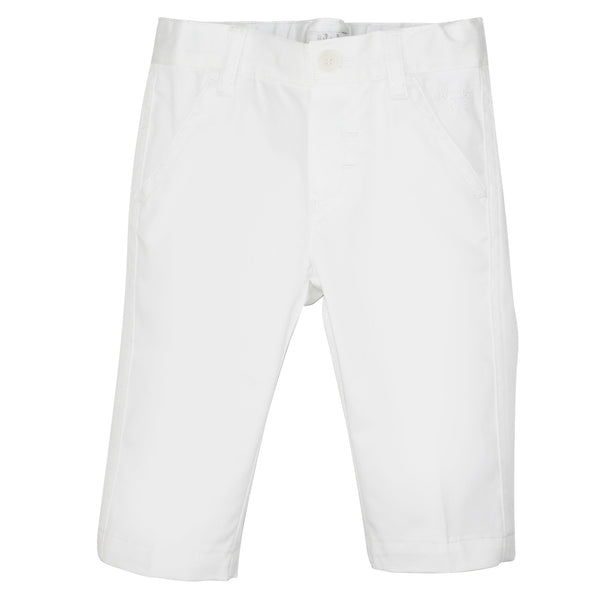 ViaMonte Shop | Il Gufo pantalone baby boy bianco in cotone stretch
