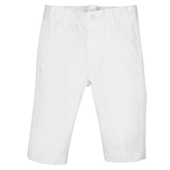 ViaMonte Shop | Il Gufo pantalone baby boy bianco in cotone stretch