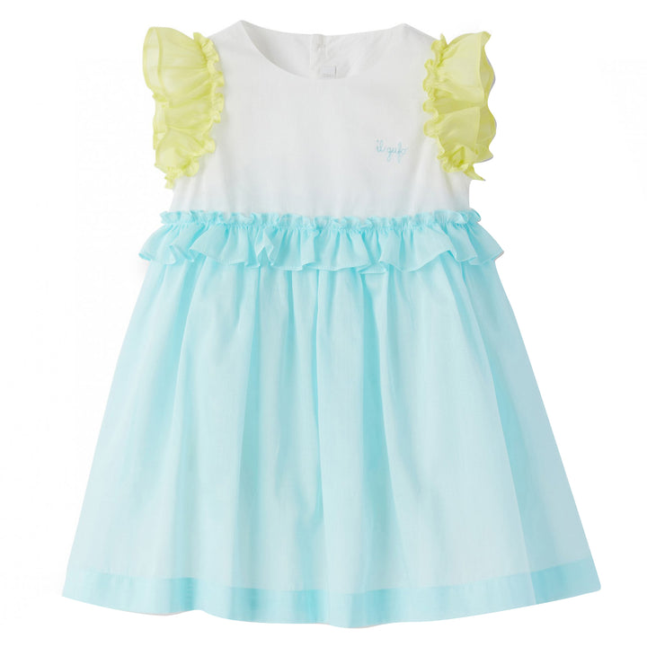 ViaMonte Shop | Il Gufo abito baby girl color block in puro cotone