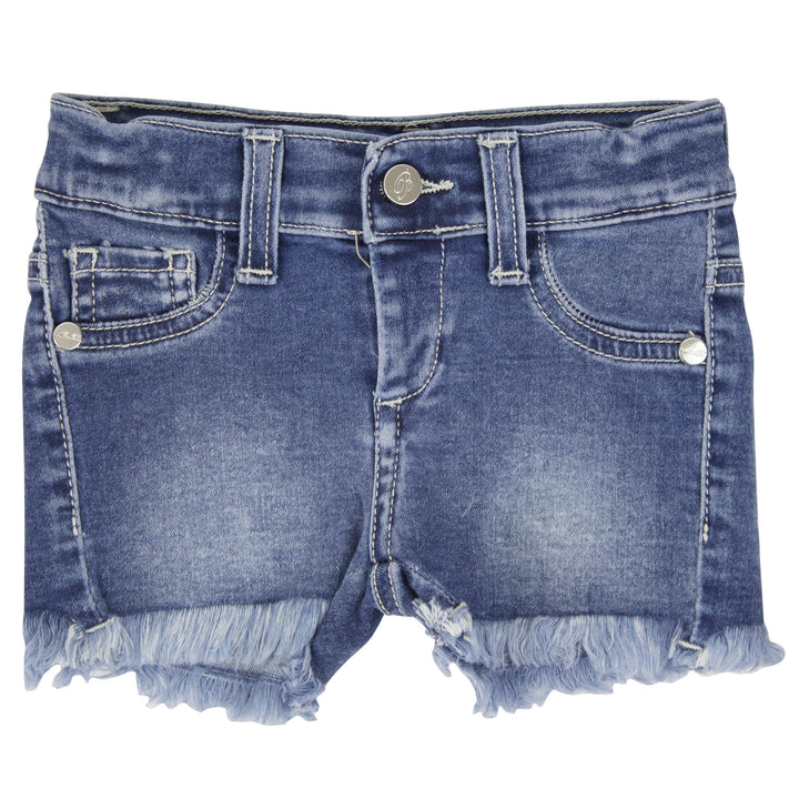 ViaMonte Shop | Miss Blumarine shorts baby girl blu in denim di cotone stretch