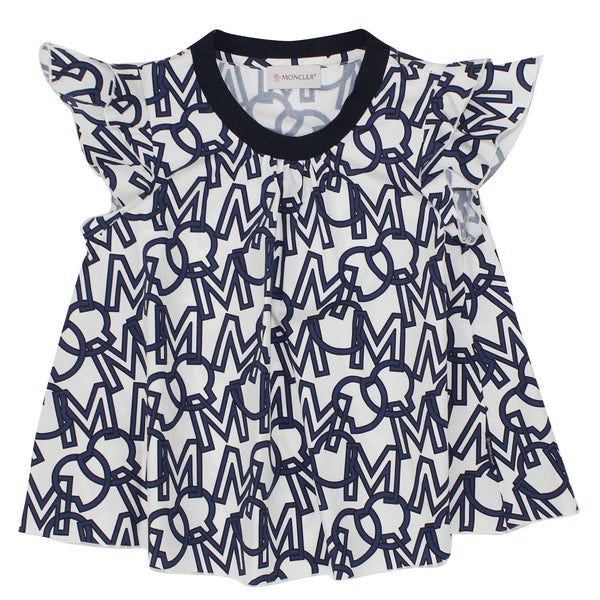 ViaMonte Shop | Moncler Enfant t-shirt bambina stampa logo all over in cotone