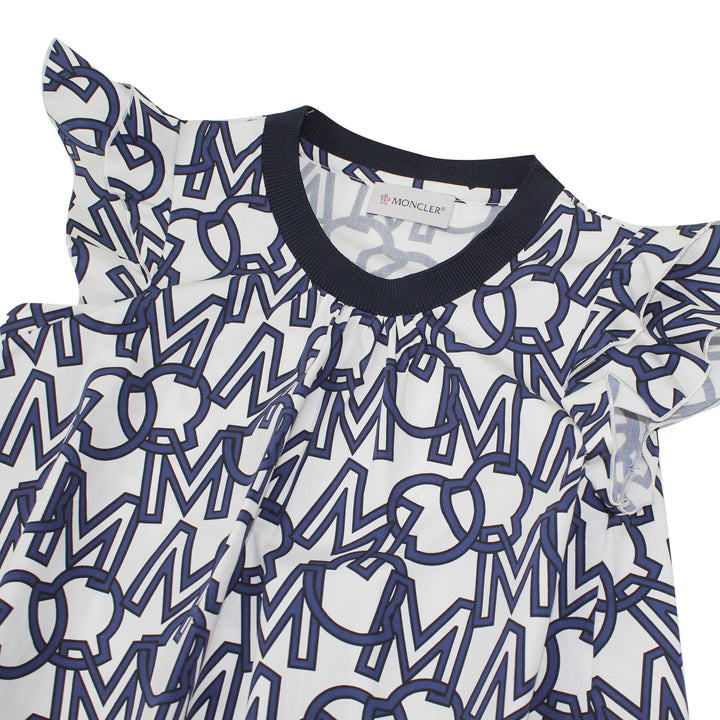 ViaMonte Shop | Moncler Enfant t-shirt bambina stampa logo all over in cotone