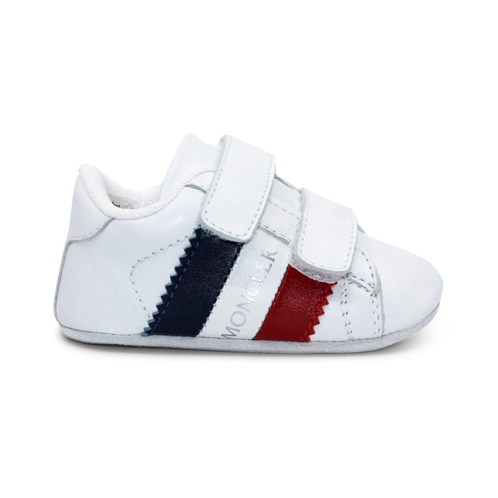 ViaMonte Shop | Moncler Enfant baby sneakers basse da culla bianche in pelle