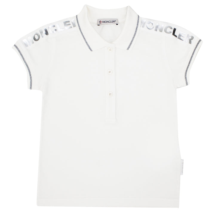 ViaMonte Shop | Moncler Enfant polo teen bianca in cotone stretch