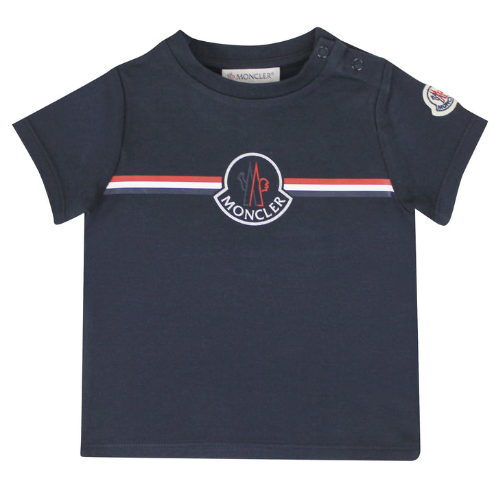 ViaMonte Shop | Moncler Enfant t-shirt baby boy blu in cotone