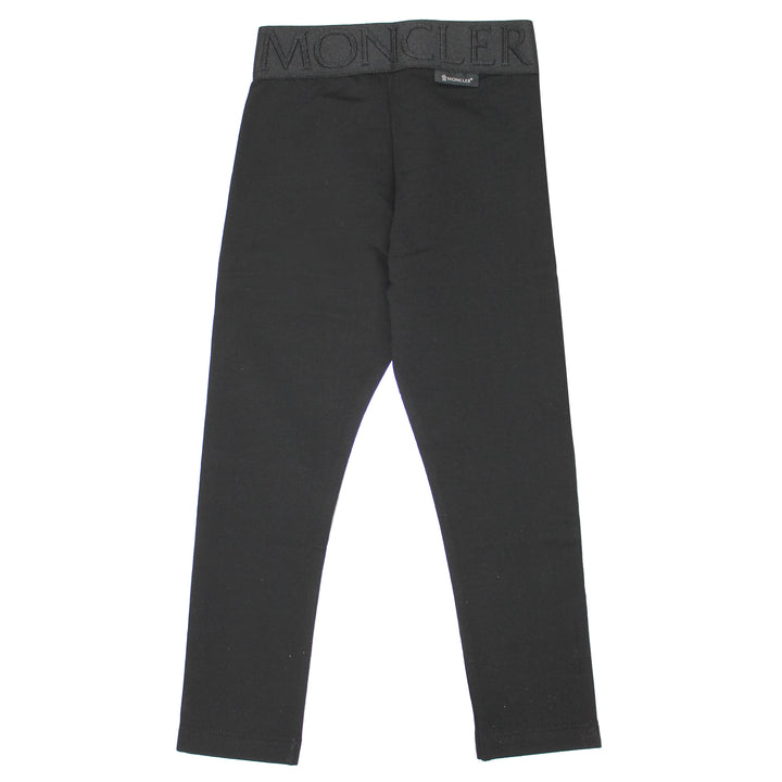 ViaMonte Shop | Moncler Enfant leggings bambina nero in cotone stretch