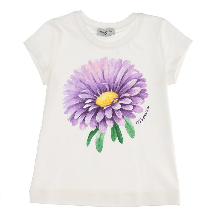 ViaMonte Shop | Monnalisa t-shirt bambina panna in cotone stretch