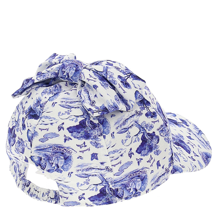ViaMonte Shop | Monnalisa bambina cappello bianco con visiera in cotone stampato