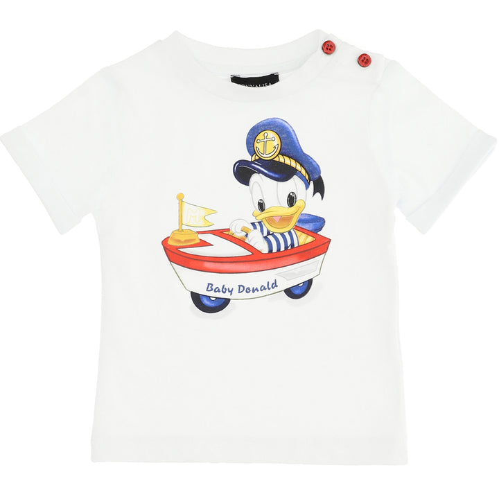 ViaMonte Shop | Monnalisa baby boy t-shirt bianca in jersey di cotone