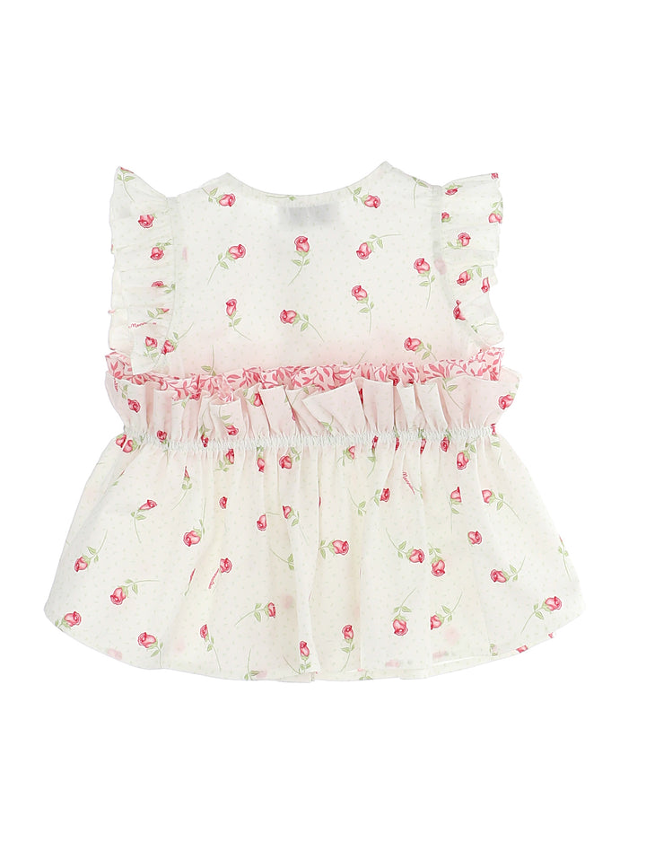 ViaMonte Shop | Monnalisa baby girl camicia panna in popeline di cotone stampato
