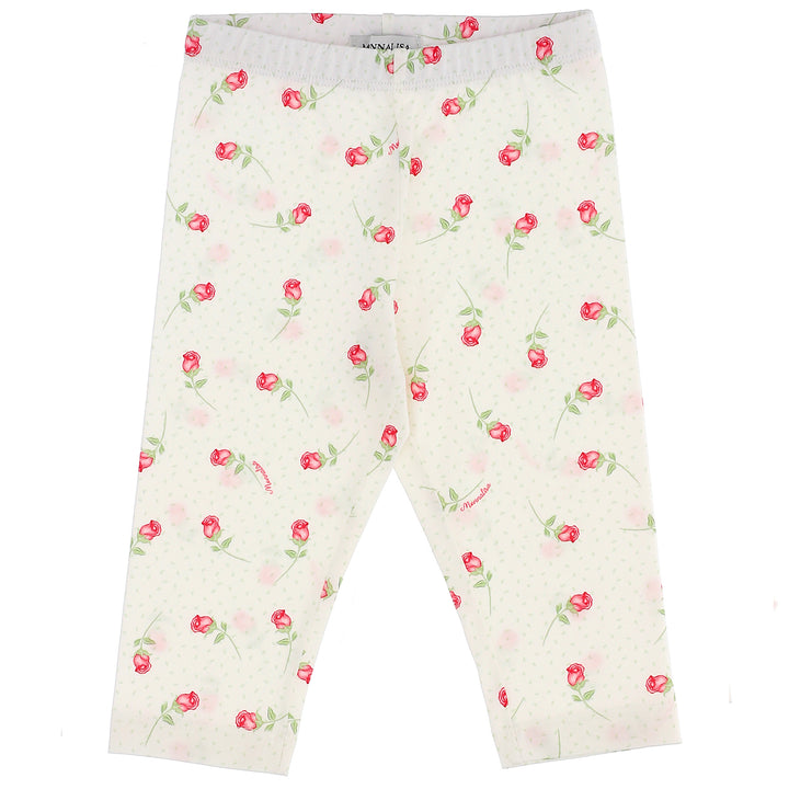 ViaMonte Shop | Monnalisa leggings baby girl panna in jersey di cotone stampato