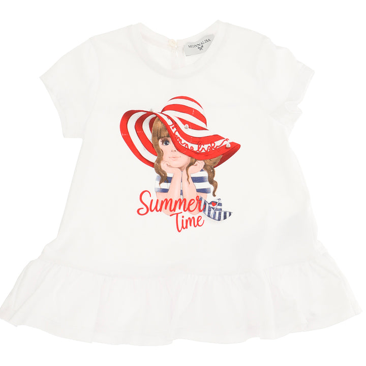 ViaMonte Shop | Monnalisa baby girl t-shirt bianca in jersey di cotone con stampa