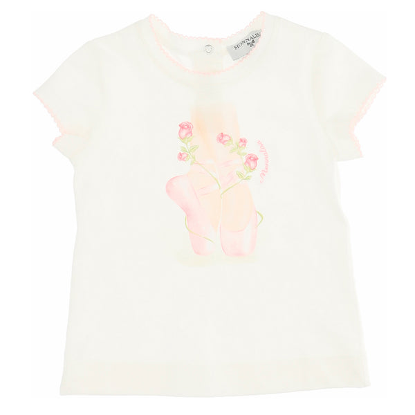 ViaMonte Shop | Monnalisa baby girl t-shirt panna in jersey di cotone
