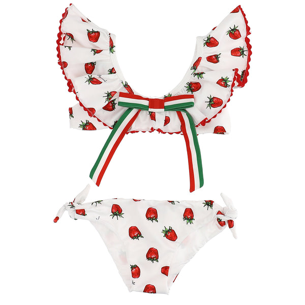 ViaMonte Shop | Monnalisa bambina costume bikini stampa fragole in lycra