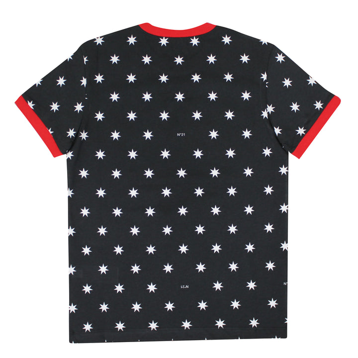 ViaMonte Shop | N°21 t-shirt bambina nera in jersey di cotone stampato
