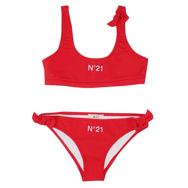 ViaMonte Shop | N°21 bambina costume bikini rosso in lycra