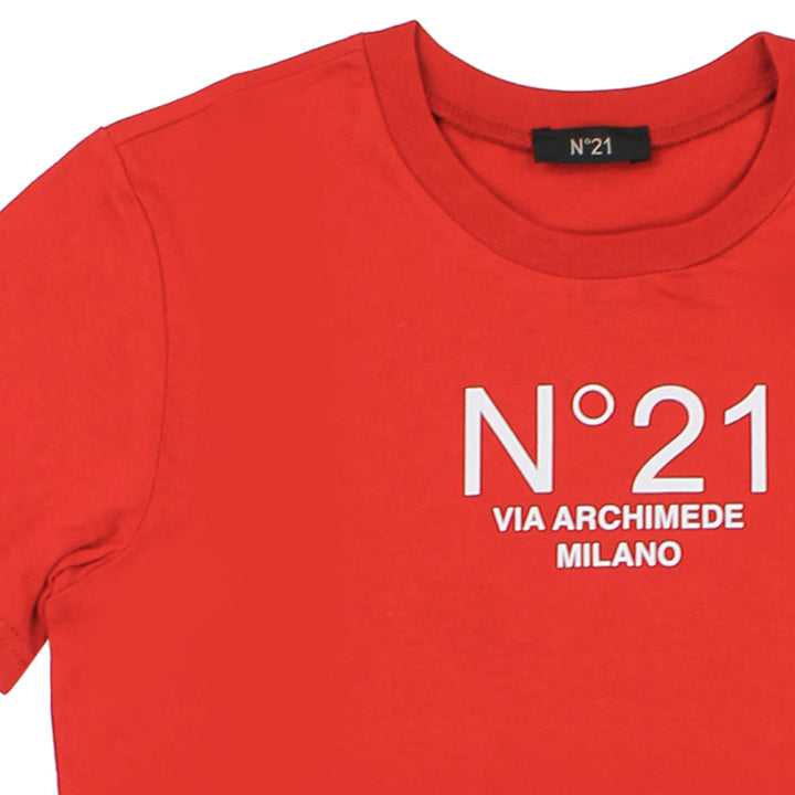 ViaMonte Shop | N°21 t-shirt teen rossa in jersey di cotone