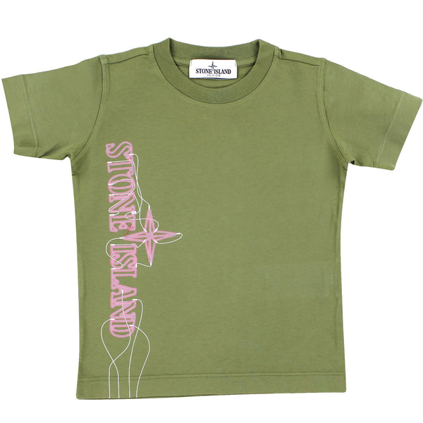 ViaMonte Shop | Stone Island t-shirt bambino verde oliva in jersey di cotone