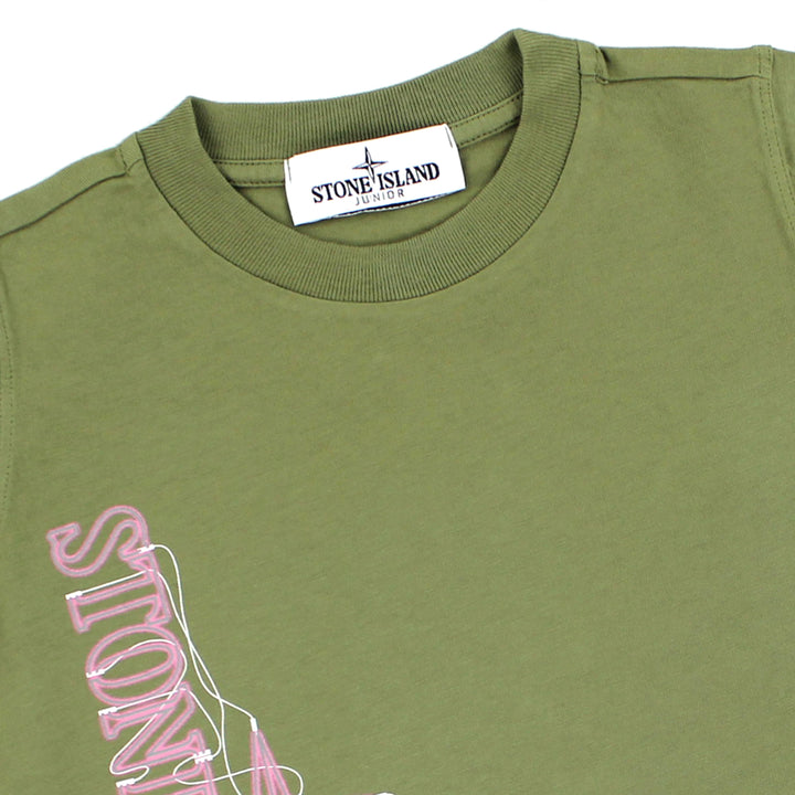 ViaMonte Shop | Stone Island t-shirt bambino verde oliva in jersey di cotone