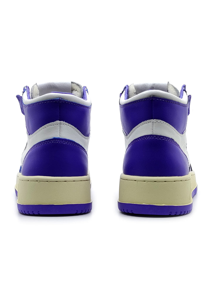 ViaMonte Shop | Autry sneakers alta uomo bicolor viola e bianco in pelle