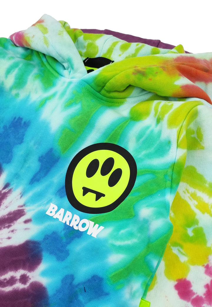 ViaMonte Shop | Barrow bambina felpa tie dye in cotone con emoticon e logo