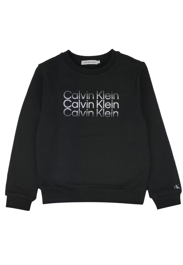 ViaMonte Shop | Calvin Klein Jeans bambino felpa nera in cotone