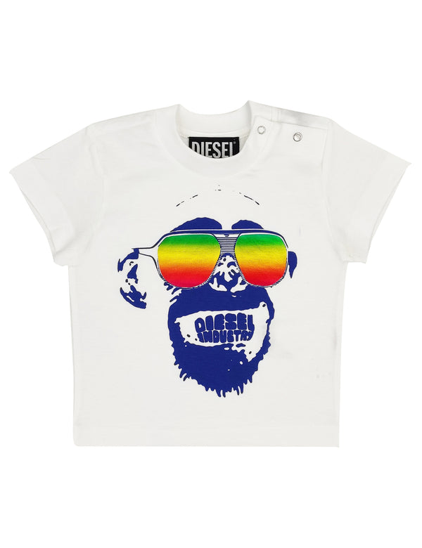 ViaMonte Shop | Diesel Kid t-shirt baby boy Tonkeyb bianca in cotone