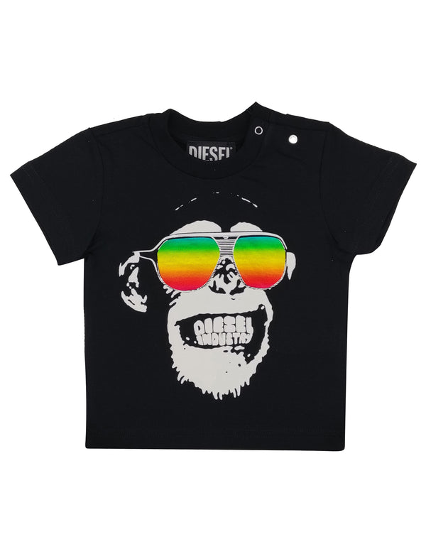 ViaMonte Shop | Diesel Kid t-shirt baby boy Tonkeyb nera in cotone