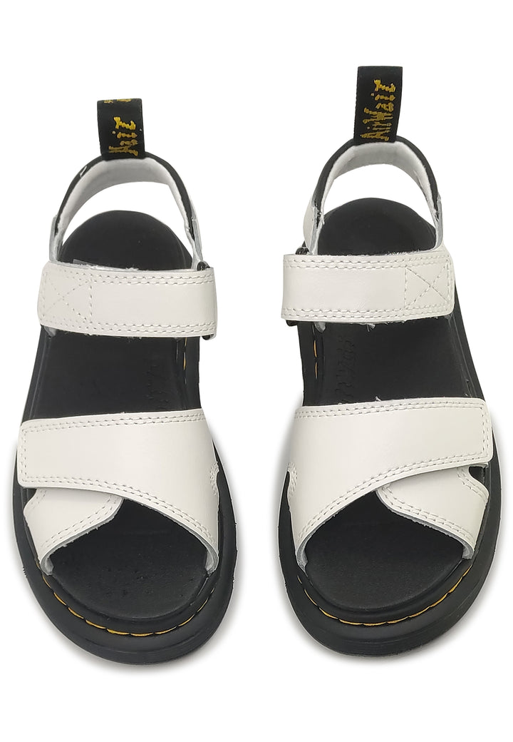 ViaMonte Shop | Dr. Martens bambina sandalo Vossie bianco in pelle