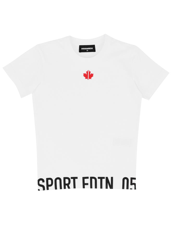 ViaMonte Shop | Dsquared2 Sport Edtn.05 t-shirt bambino bianca in jersey di cotone