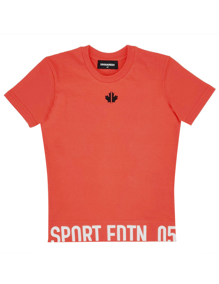 ViaMonte Shop | Dsquared2 Sport Edtn.05 t-shirt bambino arancio in jersey di cotone