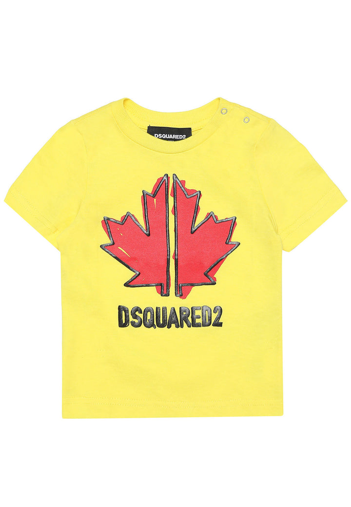 ViaMonte Shop | Dsquared2 Sport Edtn.05 t-shirt baby boy gialla in jersey di cotone