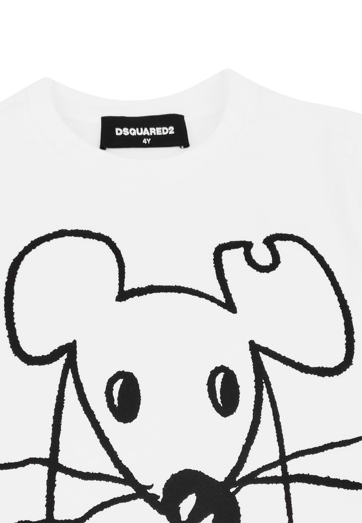ViaMonte Shop | Dsquared2 t-shirt bambino bianca in jersey di cotone