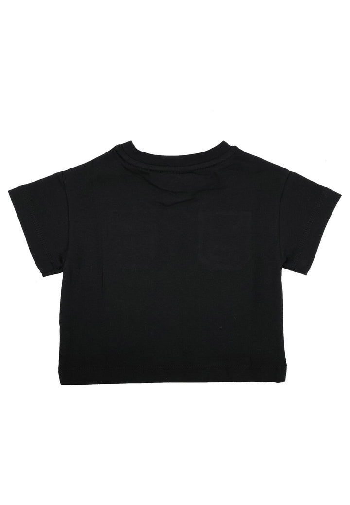 ViaMonte Shop | Elisabetta Franchi La Mia Bambina t-shirt baby girl nera in jersey di cotone