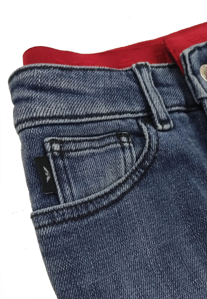 ViaMonte Shop | Emporio Armani bambino pantalone blu in denim di cotone