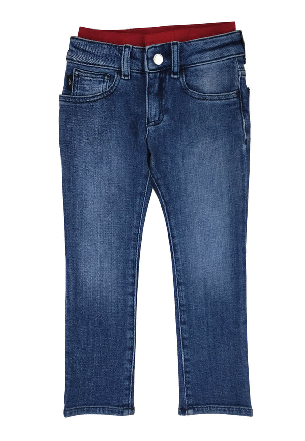 ViaMonte Shop | Emporio Armani teen pantalone blu in denim di cotone