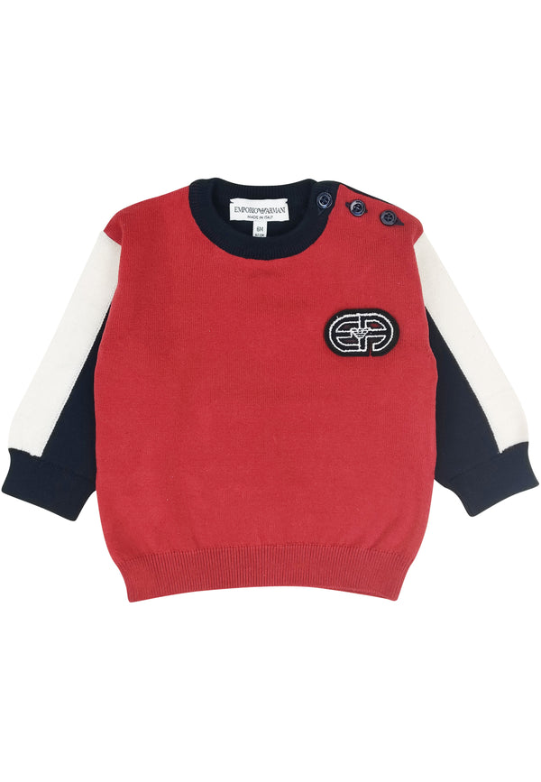 ViaMonte Shop | Emporio Armani maglia baby boy color block in cotone