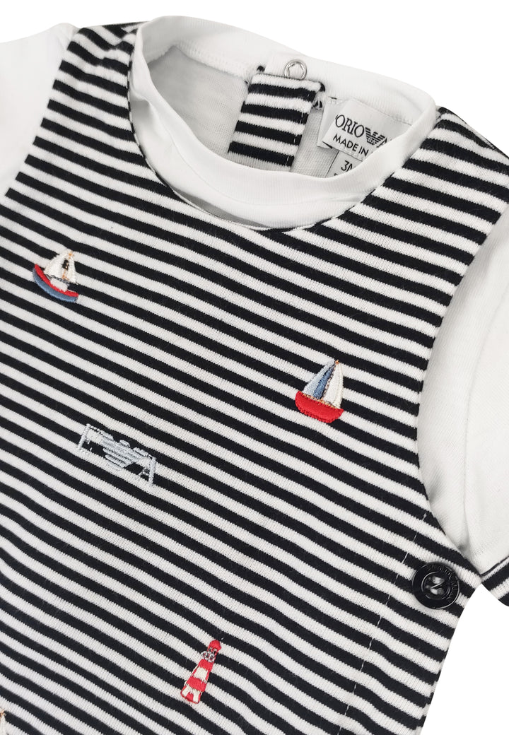 ViaMonte Shop | Emporio Armani baby boy pagliaccetto a righe in jersey di cotone