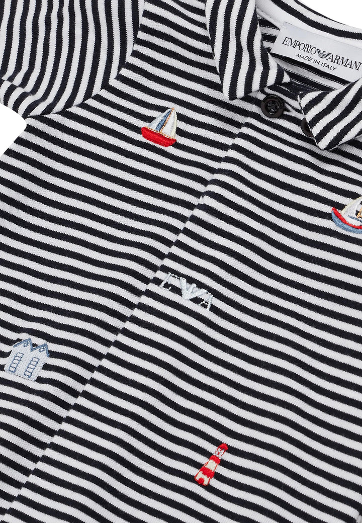 ViaMonte Shop | Emporio Armani tutina baby boy a righe in jersey di cotone