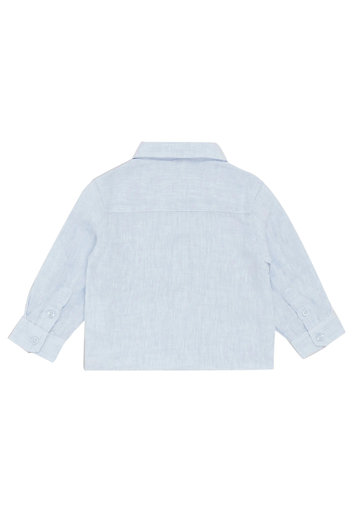 ViaMonte Shop | Emporio Armani camicia baby boy azzurra in lino