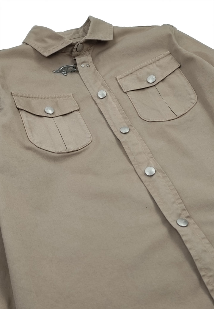 ViaMonte Shop | Fay bambino giacca camicia beige in twill di cotone