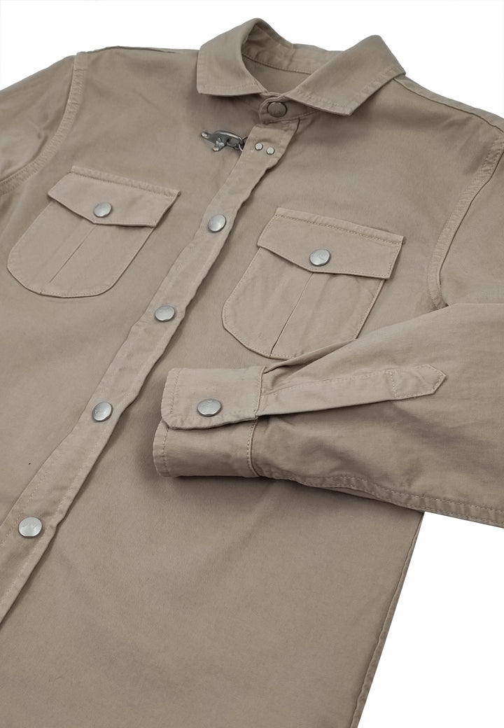 ViaMonte Shop | Fay teen giacca camicia beige in twill di cotone