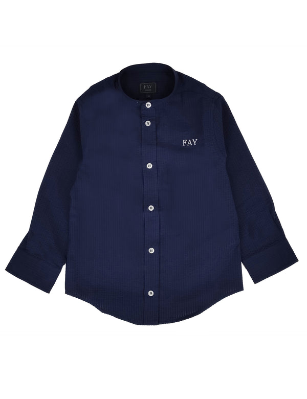 ViaMonte Shop | Fay teen camicia alla coreana blu in cotone